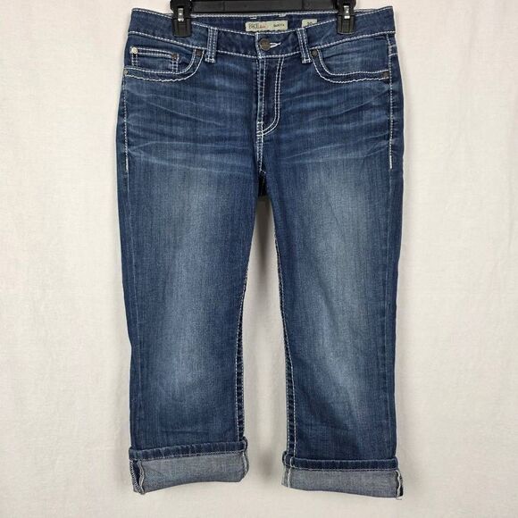 BKE Denim Dakota Crop Jeans Size 29 Medium Wash Cuffed - Picture 1 of 10